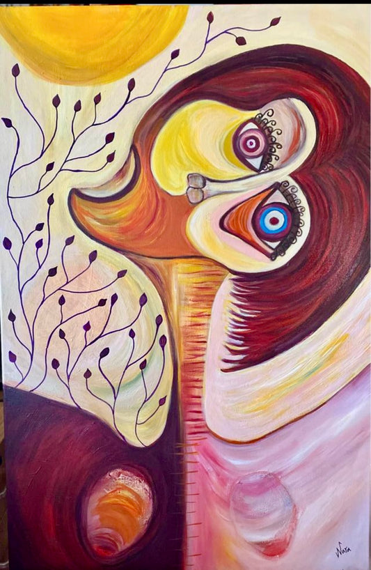 The Call of Ancestors  Original Painting Signed by Artist. Acrylic/Canvas.  24” X 36”